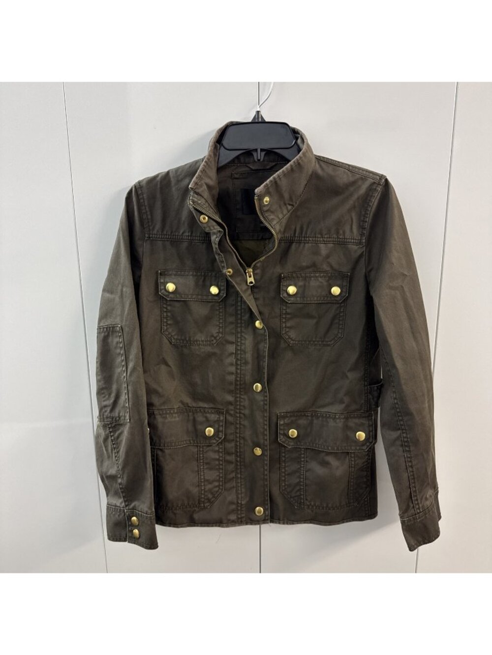 J Crew Downtown Field Jacket Field Utility Dark‎ Moss Size S Cargo Military Boho